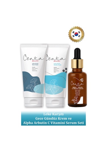 C'enta Beauty Leke Karşıtı Gece Bakım Kremi 50 ML + Gündüz Kremi 50 ML + Vitamin C Serum 30 ML