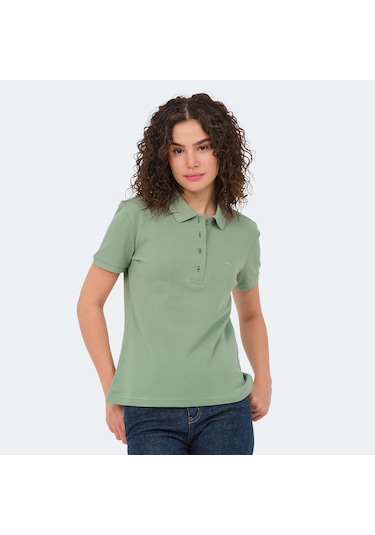 Slazenger VERA I Kadın Polo Yaka Açık Yeşil Tişört