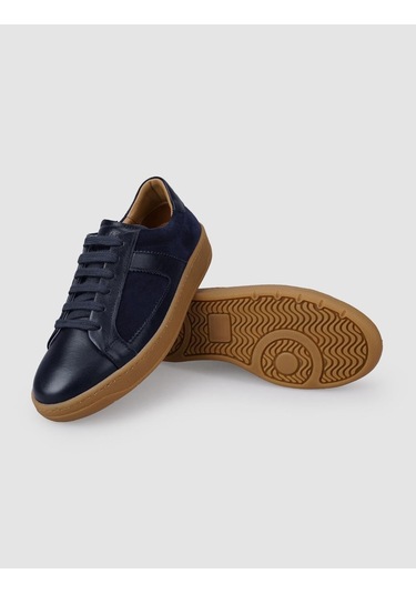 %100 Hakiki Süet Deri Lacivert Kadın Spor Ayakkabı Lacivert