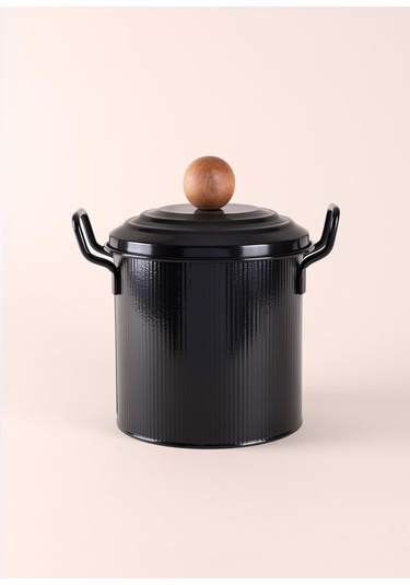 The Mia Stripe Bakliyat Ve Deterjan Saklama Kabı Siyah