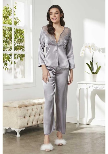 Pierre Cardin 6'lı Kaplı Gecelik Sabahlık Set 6425 Royal Renk Royal