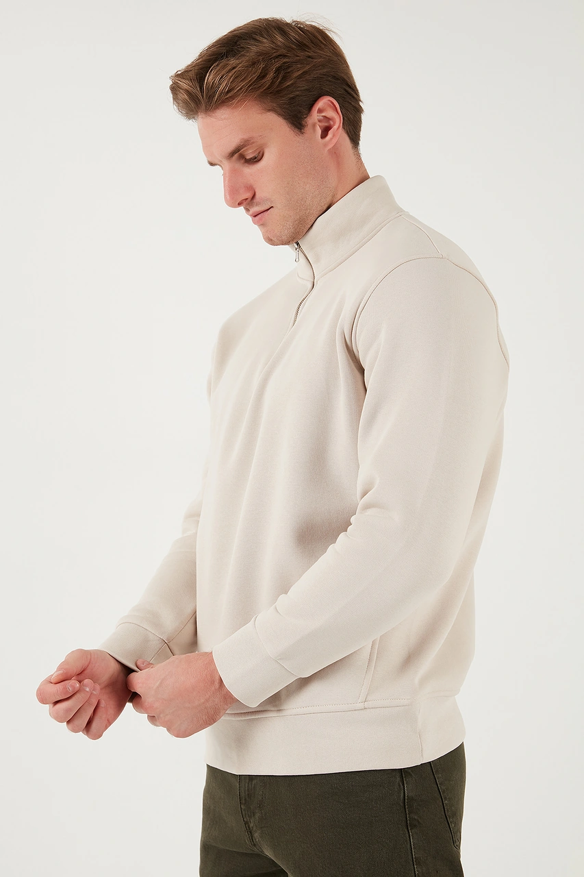 Buratti Pamuklu Regular Fit Dik Yaka 2'Li Paket Erkek Sweat 59052592S2 Koyu Gri-Kum