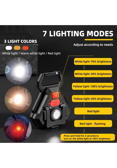 Sones E-smarter W5128 Mini Güçlü Hafif Taşınabilir El Feneri, Özellikler: Braketli Çok Renkli