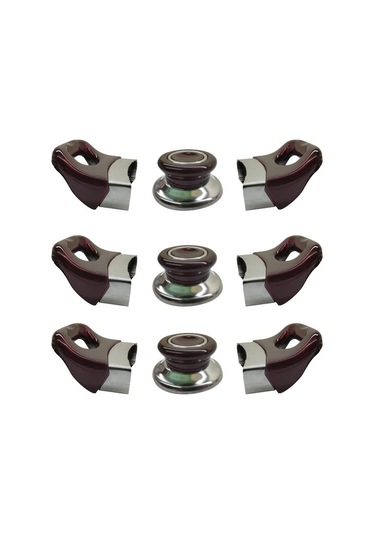 Bordo / Vişne Tencere Yan Kulpları Ve Kapak Kulpu Seti - 3 Set