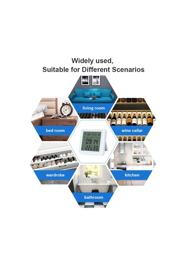 Tenfowee Tuya Wifi Akıllı Sıcaklık Ve Nem Sensörü - Ekranlı, Gerçek Zamanlı Güncelleme, Uygulama Kontrolü