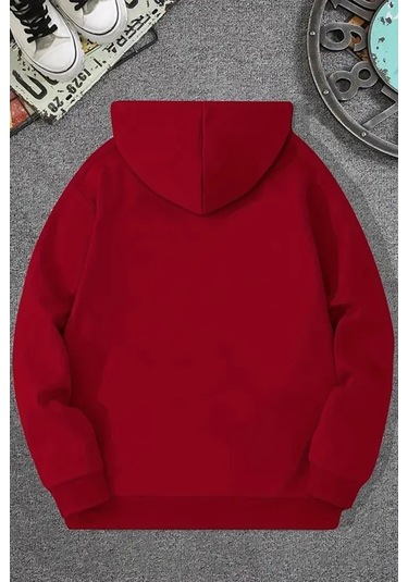 Florida Baskılı Oversize Sweatshirt Kırmızı