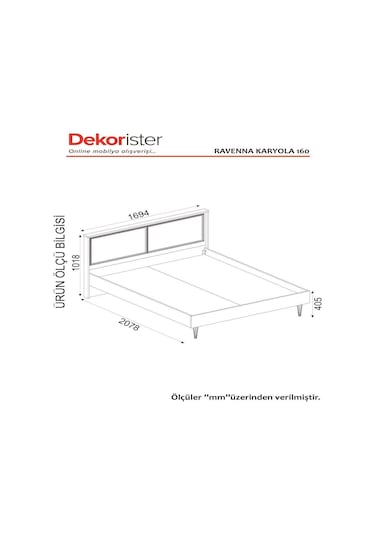 Dekorister Exclusive Ravenna Çift Kişilik Karyola - 160-200