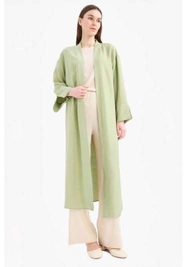 Defacto Relax Fit Bisiklet Yaka Kimono D9929ax25smgn1216 Yeşil