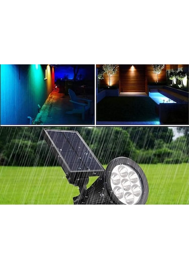 Çok Renkli 7 Led’Li Solar Güneş Enerjili Kazıklı Bahçe Aydınlatma