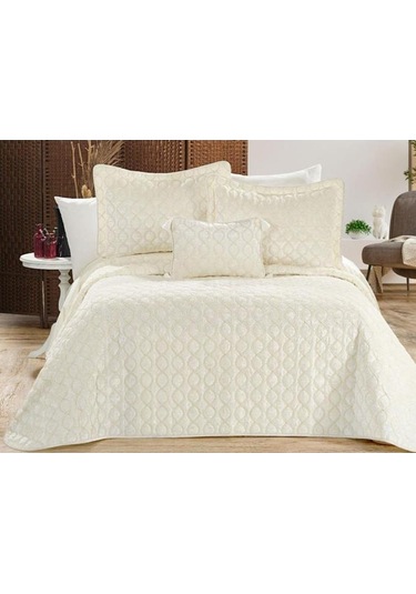 Brillance Çift Kişilik Yatak Örtüsü Krem Krem Krem - Krem