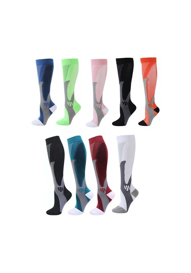 Mufunye Erkek Kadın Bisiklet Futbol Outdoor Sıkıştırıcı Çorap, Pembe Xxl 46+ Ayak İçin , Yumuşak Dayanıklı, Spor Aktiviteye Ideal Diğer