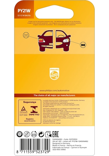 Py21w Vision, 12v Turuncu Amber Sinyal Ampülü, 2'li Paket