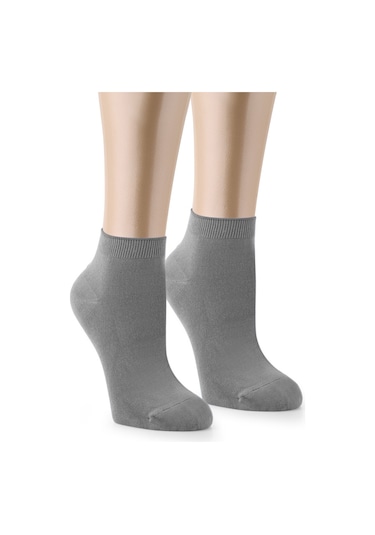 Ozzy Socks 12 Çift Bambu Erkek Dikişsiz Patik Çorap Siyah - Füme