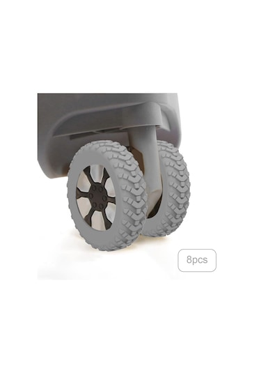 Homyl 8 Parça Bagaj Bavul Tekerlek Kapağı Ağır Açık-gri Açık Gri