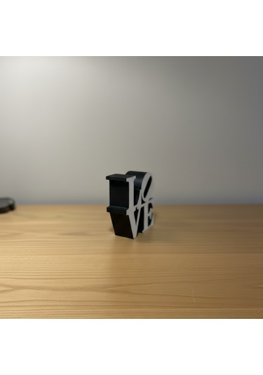 Modern "love" Tipografik Dekoratif Figür Minimalist Pla Masaüstü Aksesuarı Siyah Beyaz