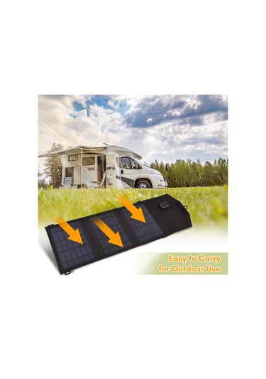 Hfambition 10.5w Çok Kristal Silikon Güneş Paneli, Usb Çıkışlı, 3 Katlı, Taşınabilir Güneş Şarj Cihazı 2a, 5v
