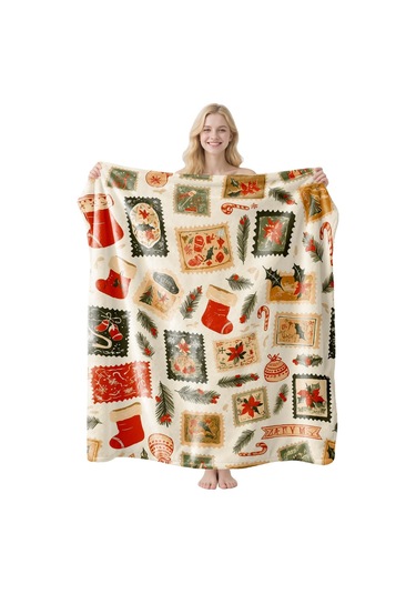 Noel Fral Küçük Battaniye Festival Atmosferi Pratik Kullanım-mt-flr-226 75 100 Yeşil