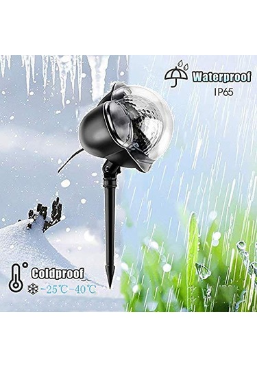 Youtek Ip65 Su Geçirmez Led Kar Tanesi Projeksiyonu Işığı, Uzaktan Kumanda Ve Zamanlayıcı İle, Noel Partileri Ve Dış Mekan Aydınlatması Çok Renkli