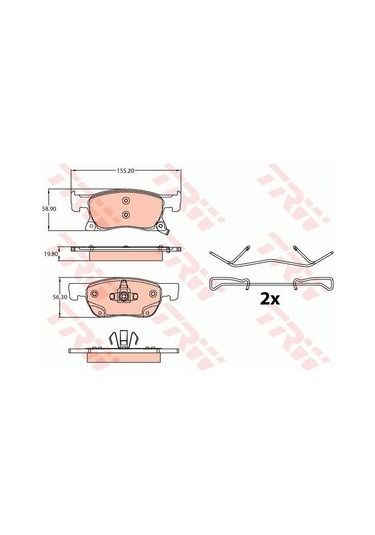 Ön Balata Astra K 15 16 İnc 155.2x62.3x19.5 Trw Gdb2139 13478301