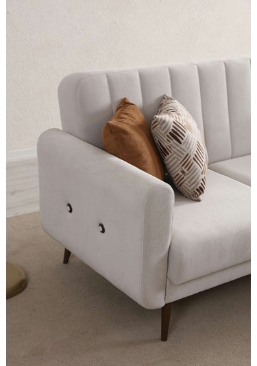 Bona 3+dinlenme Köşe Takımı Bej Valebo-03 Ceviz Ayak Bej