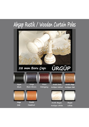 Ahşap Rustik,  Halkalı + Raylı