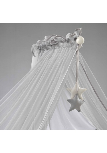 Meltem Kids Mondo Sallanır Ahşap Anne Yanı Beşik 60x120 cm (beyaz-motto gri) Gri