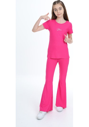 Toontoy Kız Çocuk Storie Nakışlı Eşofman Takım Fuşya
