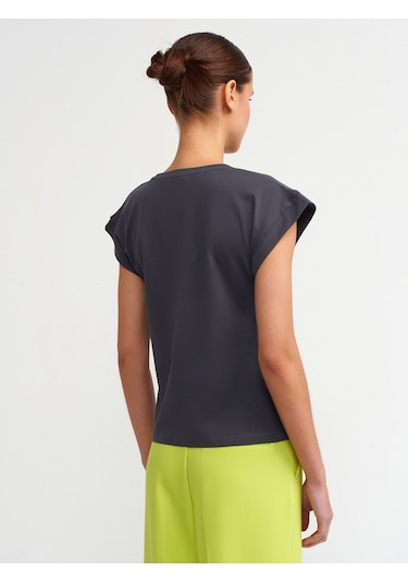 Dilvin Bisiklet Yaka Basic T-shirt 101a03504 Antrasit