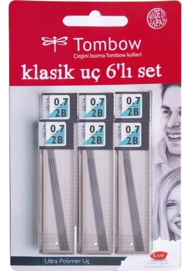 Tombow Uc 0.7 MM 2B Blisterli 6Ad - Kalem Ucu 0.7