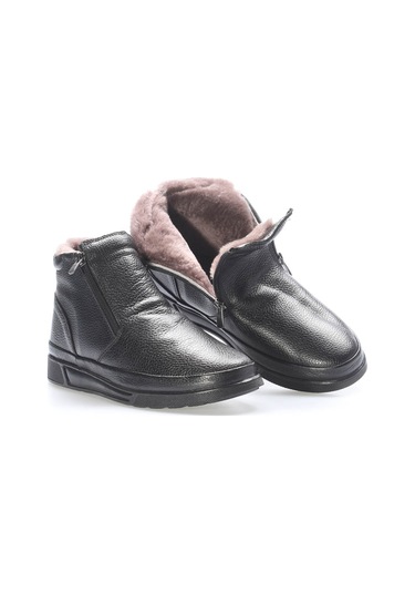 Hakiki Deri Kürklü Erkek Spor Bot 724kma22 Siyah
