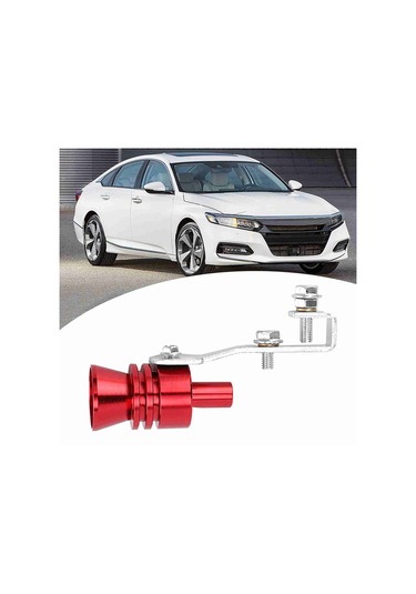 Xiyyadms Araba Ekzos Borusu Turbo Ses Simülatörü - Alüminyum Kontrplaklı, Kolay Kurulum, Kırmızı Renk, L Boyutu