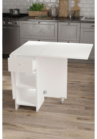 Dekorfim DF01102B Pratik Katlanır Masa Mutfak ve Yemek Masası