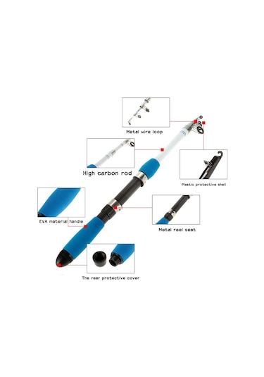 Teleskopik Olta 1.0/1.6/1.8m Süper Sert Profesyonel Döküm Deniz Olta Takımı 1.8 M
