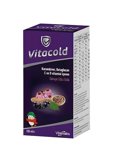 Vitacold Vitamin Mineral Kara Mürver Beta Glukan Şurup 100 ML