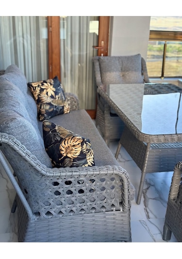 Sercangarden 3kişilik Salincak Hediyeli Rattan Bahçe Takımı Oturma Grubu 3'lü - 7 Kişilik Gri Sercangarden 3kişilik Salincak Hediyeli Rattan Bahçe Takımı Oturma Grubu 3'lü - 7 Kişilik Gri
