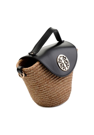 Siyah Desenli Kadın Postacı Çanta C06619105928 Siyah