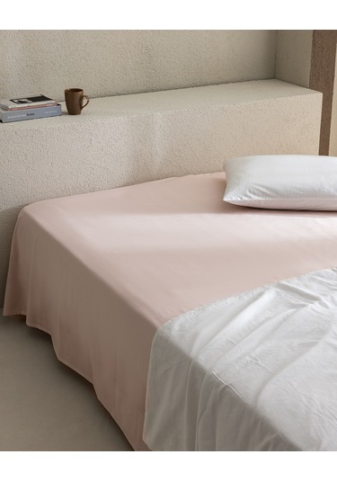 Madame Coco Manon King Size %100 Pamuk Ranforce Lastiksiz Çarşaf - Pudra 8684427058756 Pudra