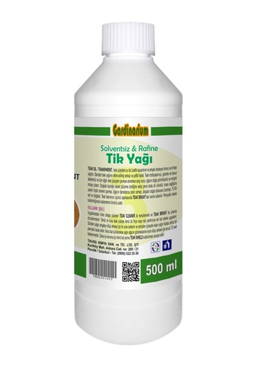 Gardinarium TEAK OIL / TRANSPARENT (Solventsiz Şeffaf Tik Yağı) 500 ml