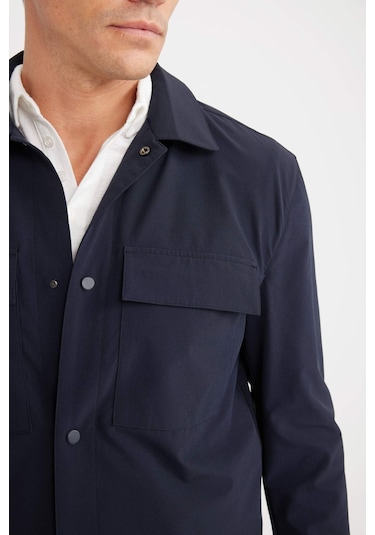 DeFacto Regular Fit Polo Yaka Çıtçıt Kapamalı Cepli Teknik Gömlek Ceket B7396AX25SPNV106 DeFacto Regular Fit Polo Yaka Çıtçıt Kapamalı Cepli Teknik Gömlek Ceket B7396AX25SPNV106