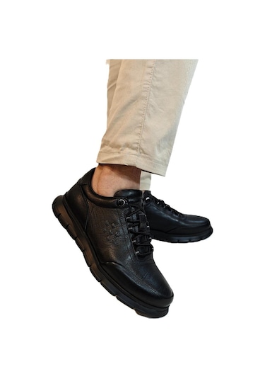 Voyager 1160 Siyah Hakiki Deri Erkek Ayakkabı Siyah