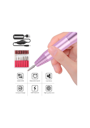 Yifomall "taşınabilir Profesyonel Tırnak Freze Makinesi - 16000 Rpm, 6 Uçlu, Usb Şarjlı"