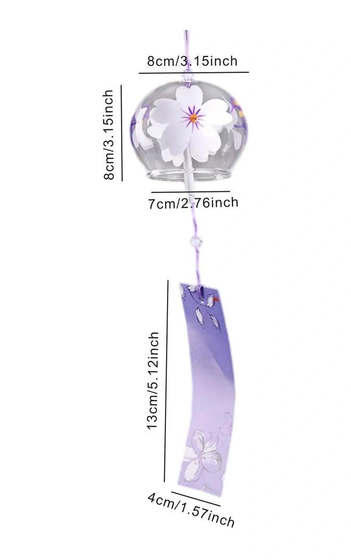 Folinda Japon Stili Dekoratif Borosilikat Cam Vindikatlı Müzikli Çanak Çanak, Renkli Paketli Hediyelik, 7x8x8 Cm, 68 Gr