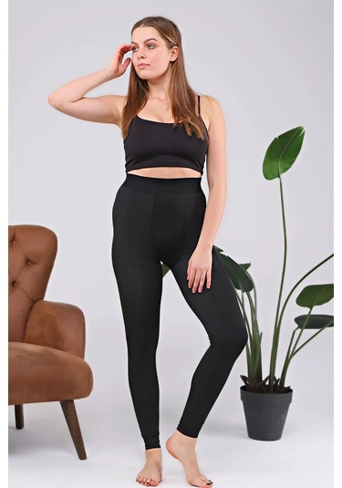 Enenstyle Fashıon Boutıque Siyah Bayan Peluş Tayt Siyah