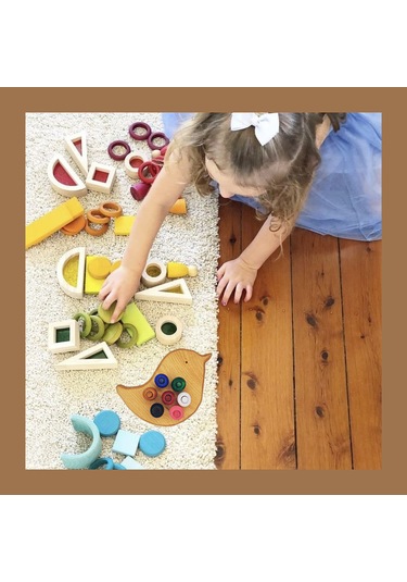 Boncuk Dizme Oyunu Ahşap Kuş