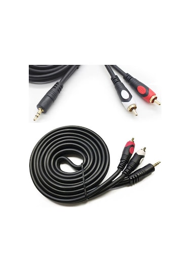 Wozlo 2 Rca Tos Lale To Stereo 3.5 MM Ses Kablosu Özel Bakır Seri 3 M