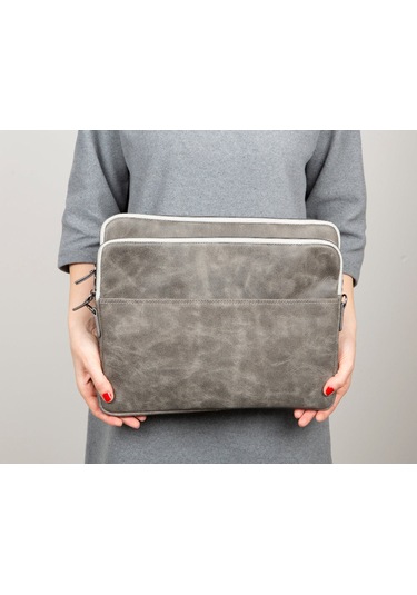 Torıno Ash Gray Super Slim 16inç Laptop / Apple Uyumlu MacBook Kılıf Gri