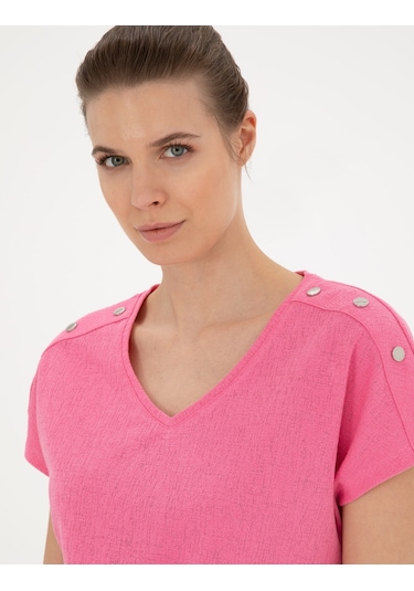 Pierre Cardin Kadın Pembe Tişört 50283429-vr041 Pembe