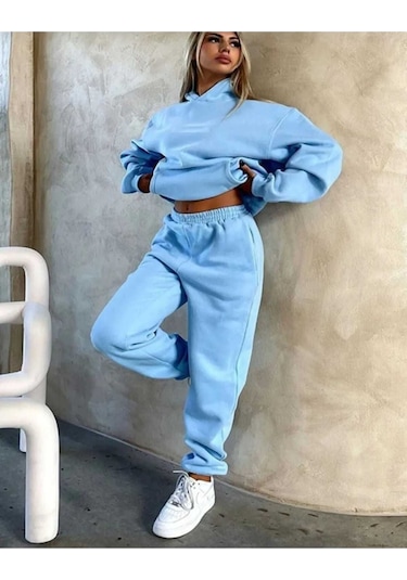 Kozia Outdoors Kapşonlu Esofman Takımı Sweatshirt Jogger Siyah