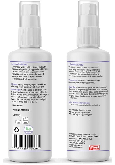 Doğal Ve Organik Saf Lavanta Hidrosolü - Canlandırıcı, Besleyici