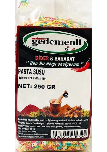 Mahmut Gedemenli Pasta Süsü 250 G